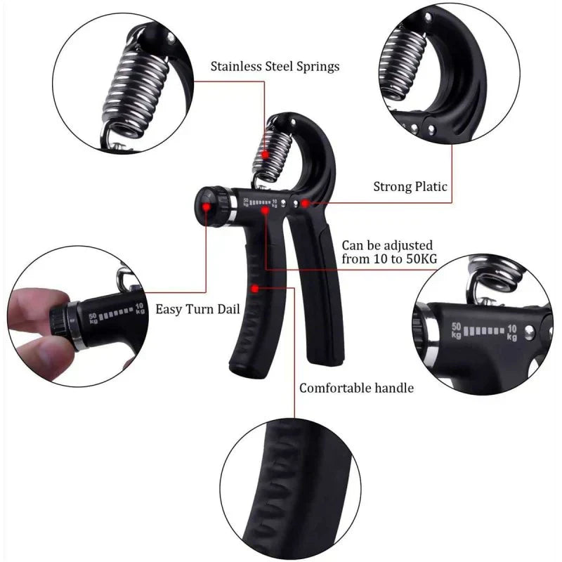 Adjustable Hand Grip Strength Trainer 10-60 KG Strength