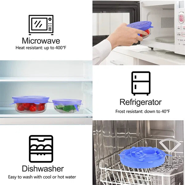 6pcs set Silicone Lid Spill Stopper