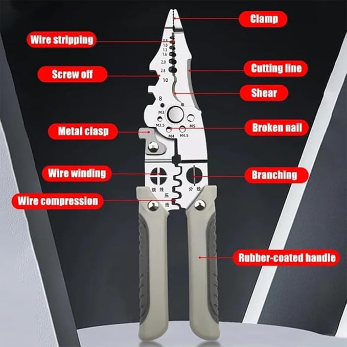 Multifunctional Wire Stripper Crimper Cable Cutter 🧰