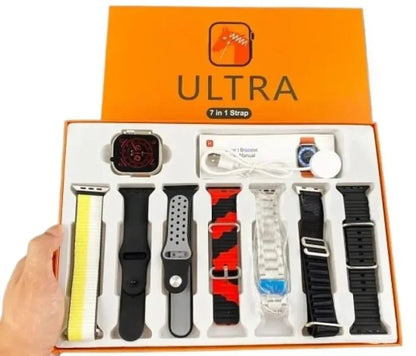 7 in 1 Ultra Smart Watch With 7 Straps And Wireless Charger With Free Delivery - PalmShop