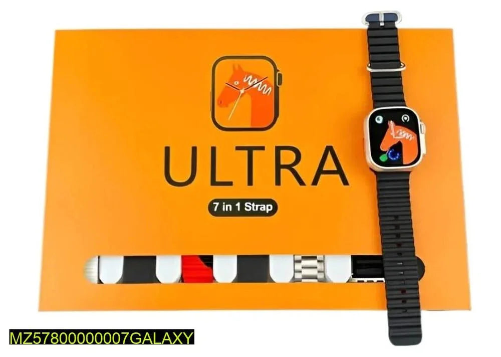 7 in 1 Ultra Smart Watch With 7 Straps And Wireless Charger With Free Delivery - PalmShop