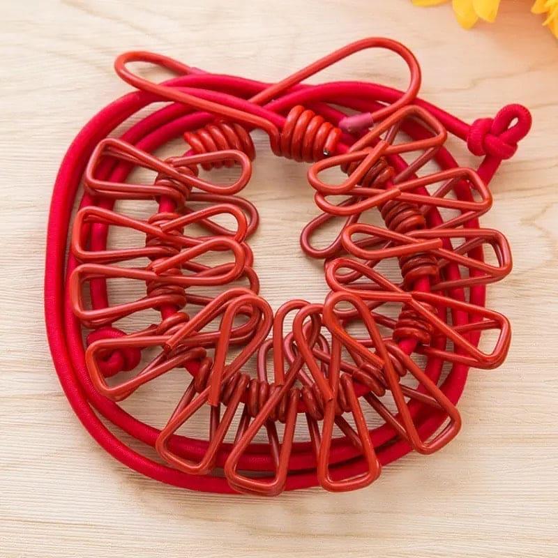 Durable 12 Pcs Laundry Hanging Clips with Adjustable Rope with Free Delivery - PalmShop