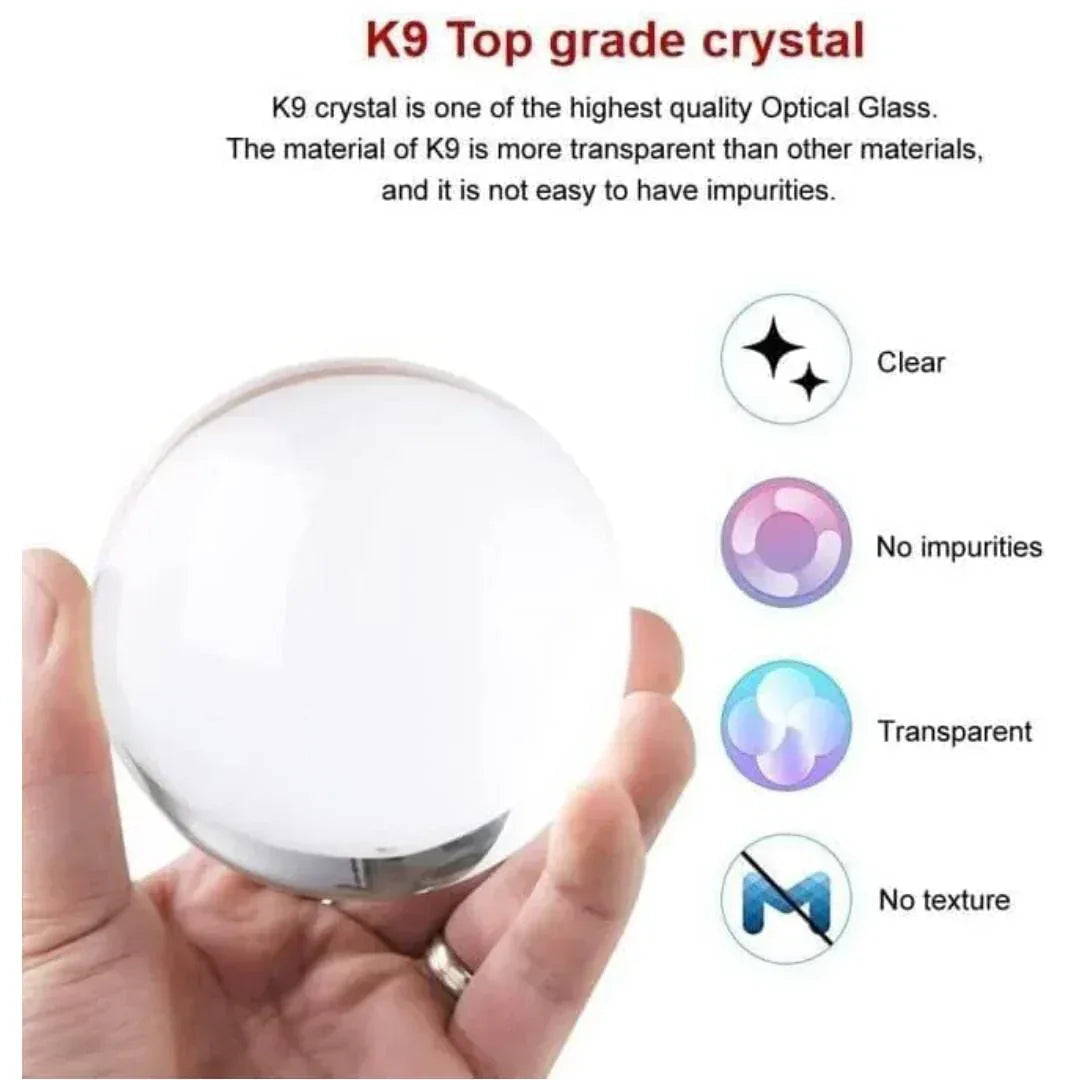 Projector USB 3D Solar System Crystal Ball Lamp With Wooden Base Led Display Stand - PalmShop