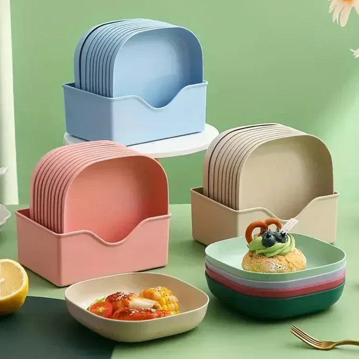 10Pcs Modern Simple Dinner Plates with Stand - PalmShop