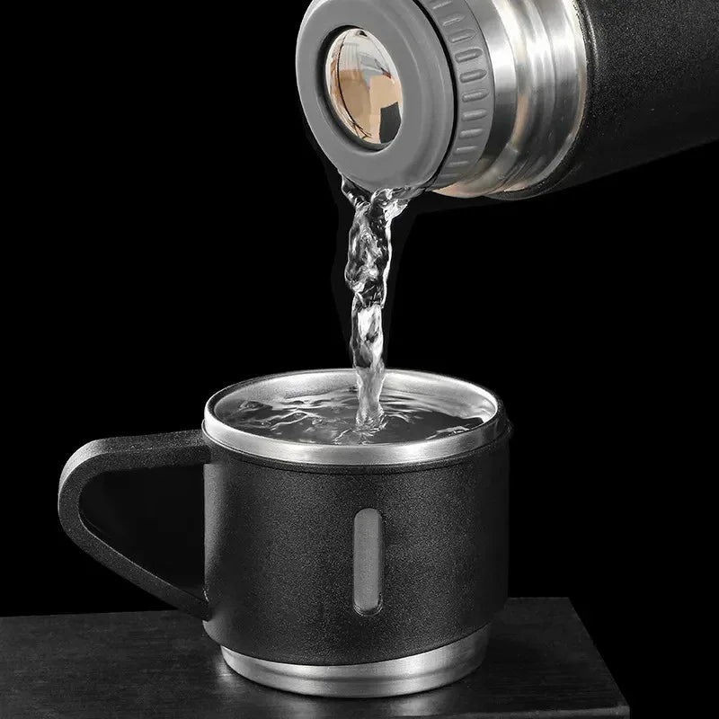 3 Cup Double-Layer Stainless Steel Vacuum Flask Set - PalmShop