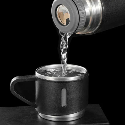 3 Cup Double-Layer Stainless Steel Vacuum Flask Set - PalmShop