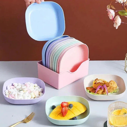 10Pcs Modern Simple Dinner Plates with Stand - PalmShop